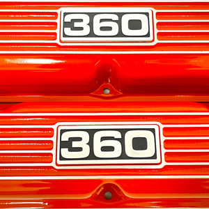 Mopar Performance 360 Finned Valve Covers - Style 2 - Orange