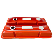 Load image into Gallery viewer, Chevy Small Block Classic Finned Valve Covers, Custom - Orange
