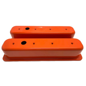 Small Block Chevy Vortec Center Bolt Orange Valve Covers - Customizable