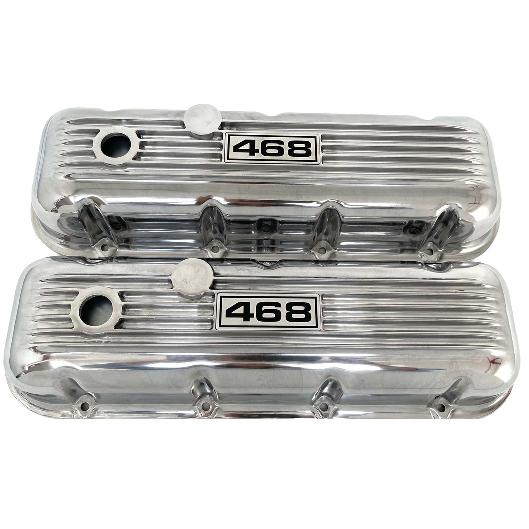 Big Block Chevy 468 Classic Finned Valve Covers - Polished