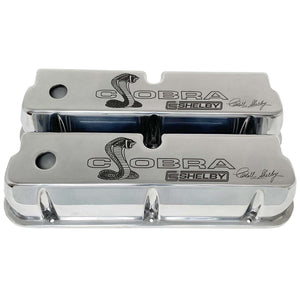 Ford Shelby Cobra Signature Tall Valve Covers - Polished, Premium Series
