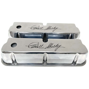 Ford 289, 302, 351 Windsor Valve Covers, Carroll Shelby Signature - Polished