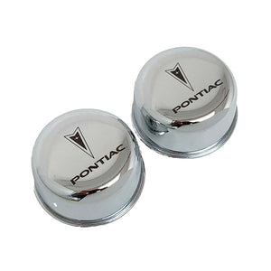 Pontiac Logo with Text Chrome Breathers and Grommets Set