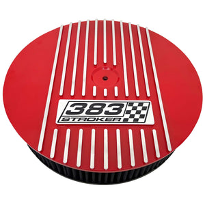 Small Block Chevy 383 Stroker 13" Round Air Cleaner Lid Kit - Red