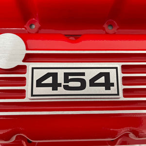 Big Block Chevy 454 Classic Finned Valve Covers - Red