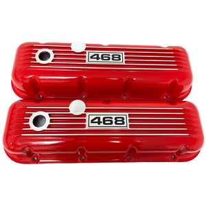 Big Block Chevy 468 Classic Finned Valve Covers - Red