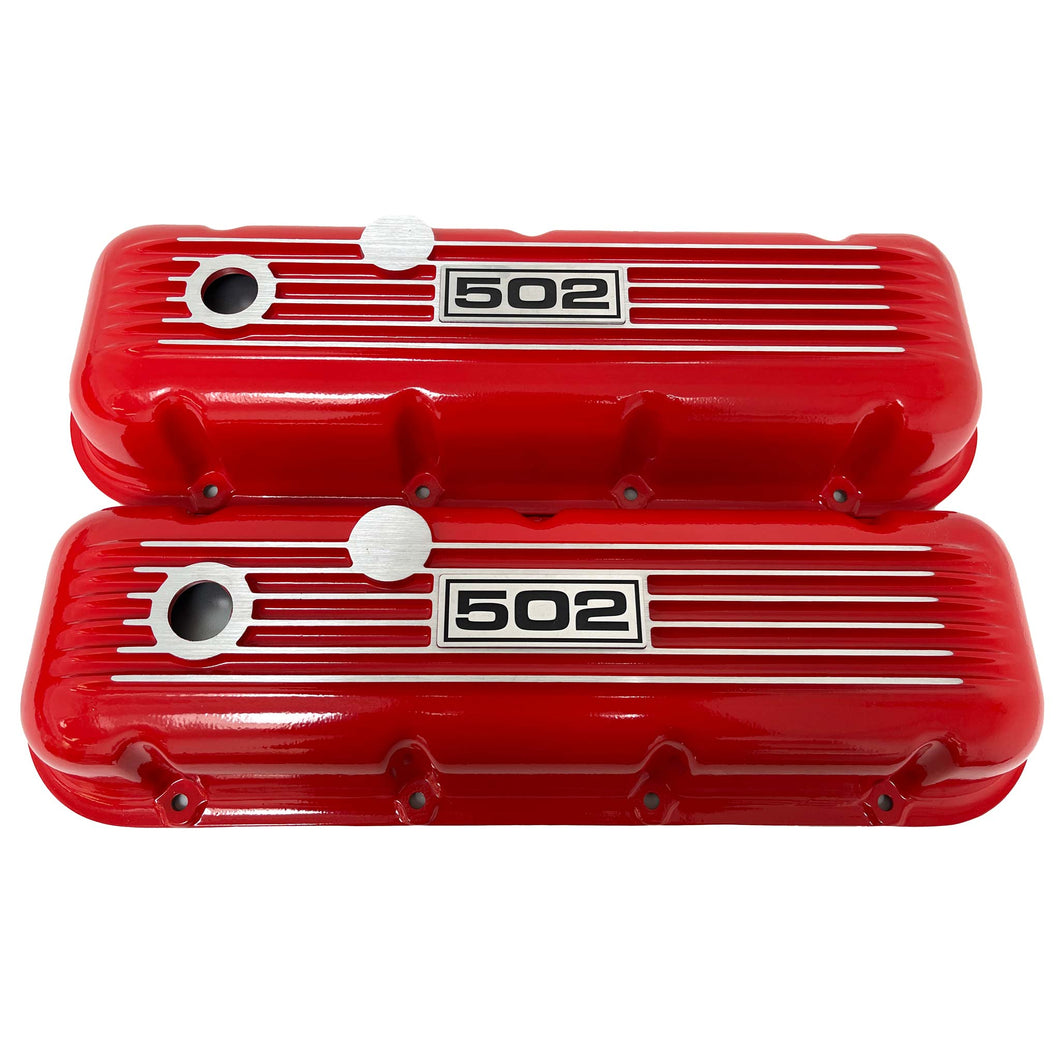 Big Block Chevy 502 Classic Finned Valve Covers - Red