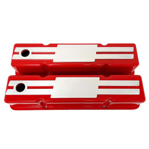 Small Block Chevy Tall Custom Billet Top Valve Covers - Red