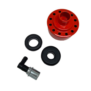 Red Breather and PCV Valve with Grommets