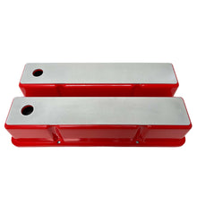 Load image into Gallery viewer, Small Block Chevy Tall Valve Covers, Custom Engravable Billet Top - Red