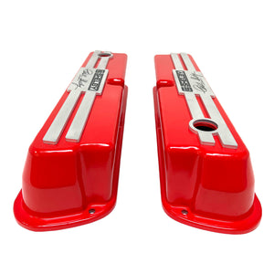 Ford 289, 302, 351 Windsor CS Shelby Signature Red Valve Covers - Custom Billet Top