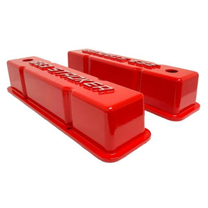 383 STROKER Small Block Chevy Tall Valve Covers - Red