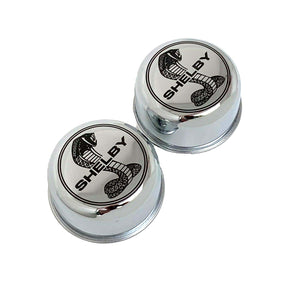 SHELBY Cobra Logo Chrome Breathers and Grommets Set