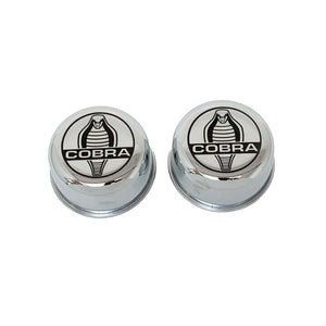 Shelby COBRA Text Chrome Breathers and Grommets Set