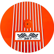 Load image into Gallery viewer, Small Block Chevy 327 Flag Logo - 13&quot; Round Air Cleaner Kit - Orange