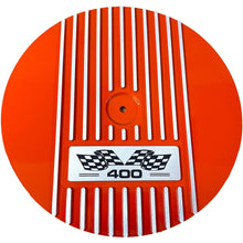 Load image into Gallery viewer, Small Block Chevy 400 Flag Logo - 13&quot; Round Air Cleaner Kit - Orange