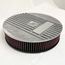 Load image into Gallery viewer, ansen custom engraving, 13 inch round air cleaner kit, unfinished, angled view