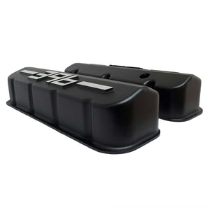 ansen big block chevy valve covers 396 black, side profile view