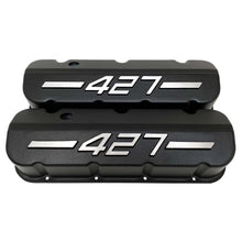 Load image into Gallery viewer, ansen big block chevy valve covers 427 black, front view