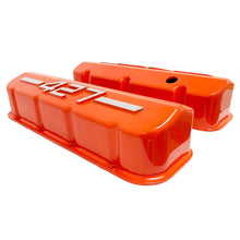 Load image into Gallery viewer, ansen usa, big block chevy 427 valve covers orange, side profile view
