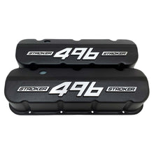 Load image into Gallery viewer, ansen big block chevy 496 stroker valve covers, black, front view