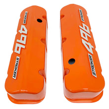 Load image into Gallery viewer, ansen big block chevy 496 stroker valve covers, orange, top view