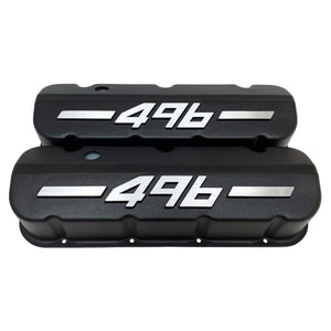 ansen big block chevy valve covers 496 black, front view