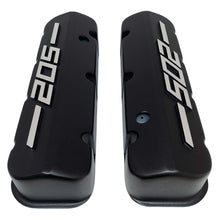 Load image into Gallery viewer, ansen big block chevy 502 valve covers, raised logo, black, top view