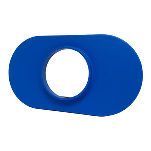 ansen custom engraving, 15 inch oval custom air cleaner lid, blue, base view