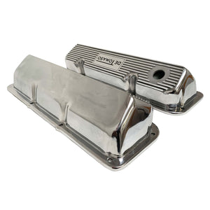 ansen custom engraving, ford de tomaso pantera 351 cleveland valve covers polished, side profile view