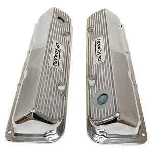 ansen custom engraving, ford de tomaso pantera 351 cleveland valve covers polished, top view
