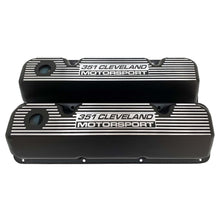 Load image into Gallery viewer, ansen custom engraving, ford 351 motorsport valve covers, black, front view