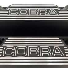 Load image into Gallery viewer, ansen custom engraving, ford cobra valve covers, black, close up view