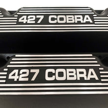 Load image into Gallery viewer, ansen custom engraving, ford 427 cobra valve covers, black, close up view