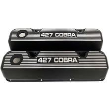 Load image into Gallery viewer, ansen custom engraving, ford 427 cobra valve covers, black, front view