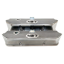 Load image into Gallery viewer, ansen custom engraving, ford fe 427 valve covers, polished, front view