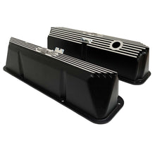Load image into Gallery viewer, ansen custom engraving, ford fe tall 427 american eagle valve covers, black, side profile view