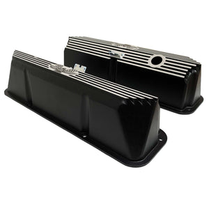 ansen custom engraving, ford fe tall 427 american eagle valve covers, black, side profile view