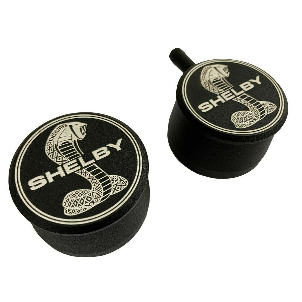ansen custom engraving, ford shelby cobra billet breather, pcv set, black, angled view