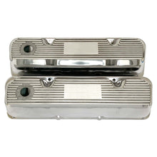 Load image into Gallery viewer, ansen custom valve covers, ford, 351 cleveland, polished, front view