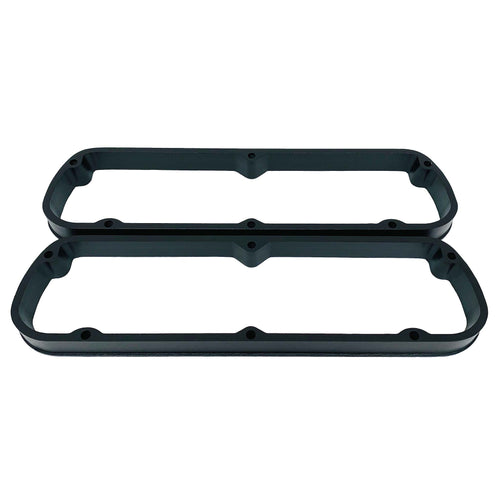 ansen valve cover spacers, ford, 289, black powder coat, front view