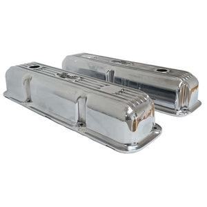 ansen custom engraving, ford fe 390 valve covers american eagle polished, side profile view