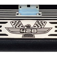 Load image into Gallery viewer, ansen valve covers, ford, fe 428, american eagle, laser engraved, black powder coat, close up view