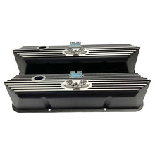 Load image into Gallery viewer, ansen valve covers, ford, fe 428, american eagle, laser engraved, black powder coat, front view