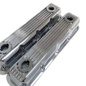 mopar performance magnum valve covers, polished, angled view