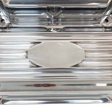 Load image into Gallery viewer, ansen custom engraving, ford fe short polished custom valve covers, close up view