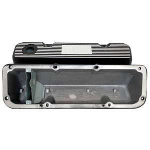 ford 393 cleveland valve covers, black, ansen usa, underside view