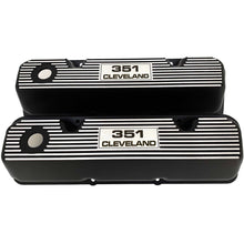 Load image into Gallery viewer, ansen custom engraving, ford 351 cleveland valve covers, black, front view