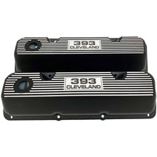 Load image into Gallery viewer, ford 393 cleveland valve covers, black, ansen usa, front view