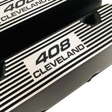Load image into Gallery viewer, ansen valve covers, ford, 408 cleveland, black powder coat, close up view